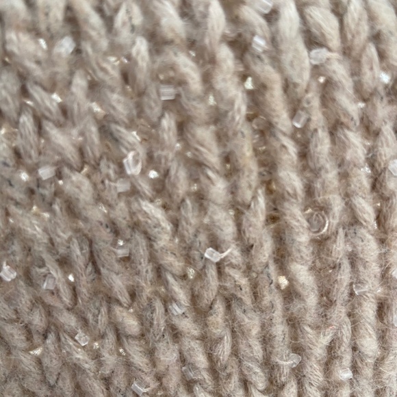 ANNE KLEIN Tan Khaki Crystal Cable Sweater - Picture 6 of 6